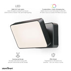 Atomi Smart WiFi LED Floodlight—2300 Lumens, Dimmable, Premium Aluminum Construction, IP65 All-Weather, Tunable White, Color Changing, Works with Voice Control