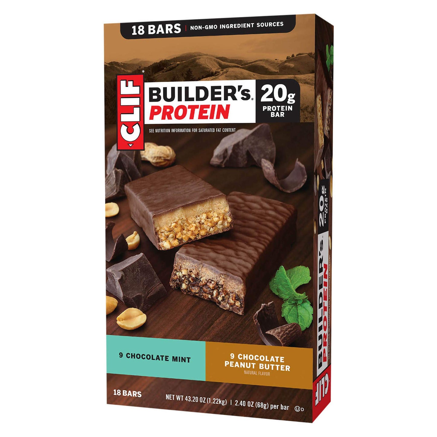 Clif Builder's Protein Bar Variety Pack, 18 pk./2.4 oz.ES