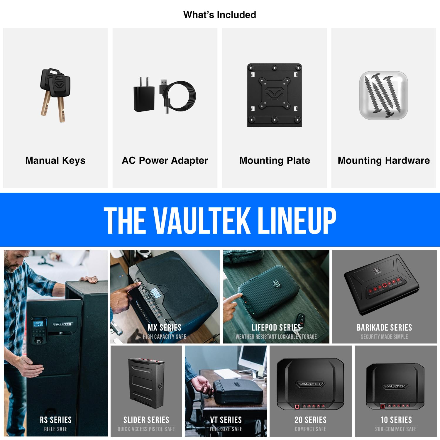 VAULTEK Slider Series Rugged Smart Handgun Safe Quick Auto-Open Sliding Door Pistol Safe with Biometric Scanner, Live Alerts, and Mounting Plate (Biometric + ViSN WiFi)