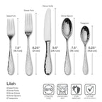 Mikasa, Lilah Flatware Service for 8, 45 Piece Set, 18/10 Stainless Steel, Silverware Set with Serving Utensils