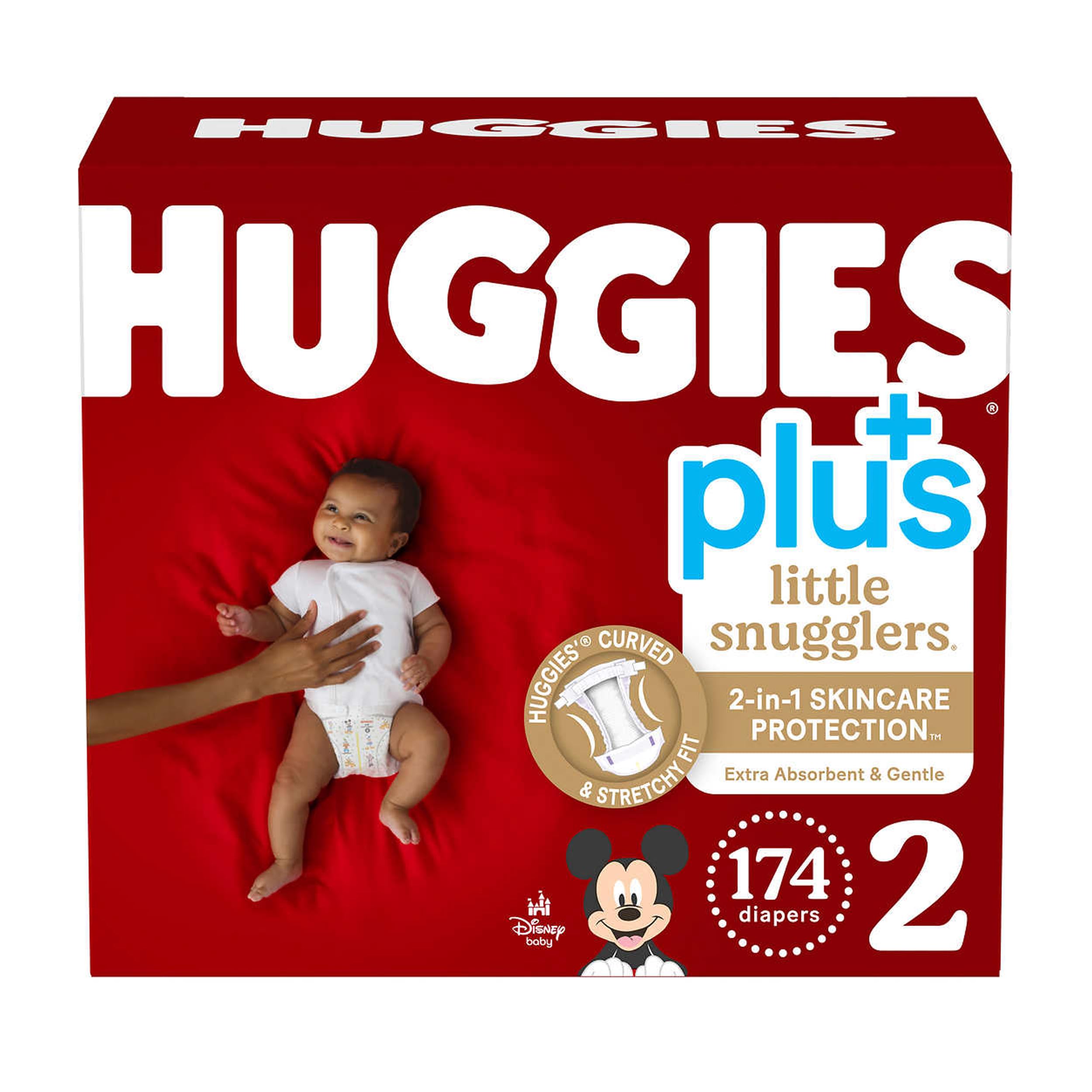Huggies Little Snugglers Plus Diapers Size 2, 174 Count