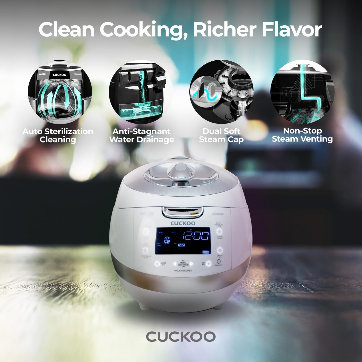 CUCKOO CRP-BHSS0609F | 6-Cup (Uncooked) Induction Heating Pressure Rice Cooker | 16 Menu Options, Stainless Steel Inner Pot, Made in Korea | White