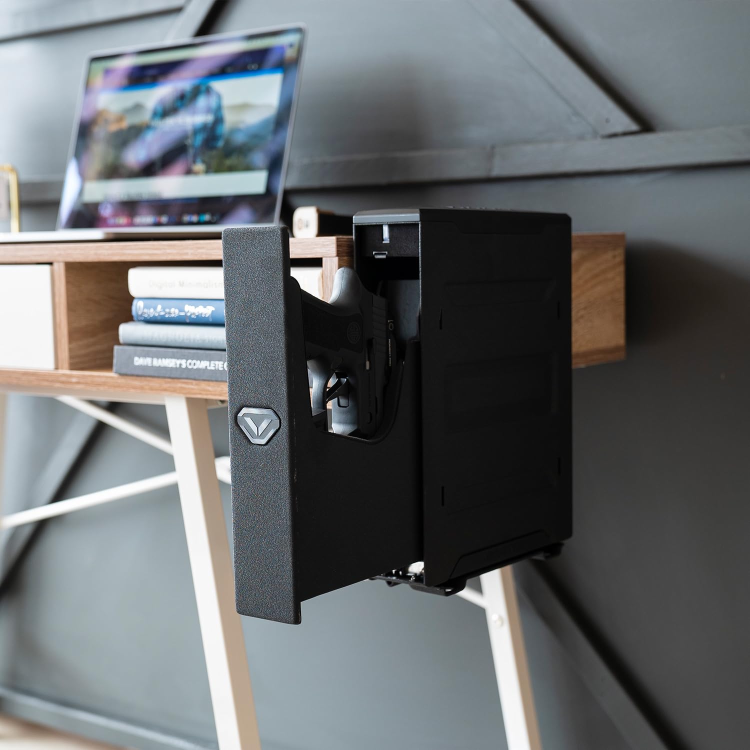 VAULTEK Slider Series Rugged Smart Handgun Safe Quick Auto-Open Sliding Door Pistol Safe with Biometric Scanner, Live Alerts, and Mounting Plate (Biometric + ViSN WiFi)