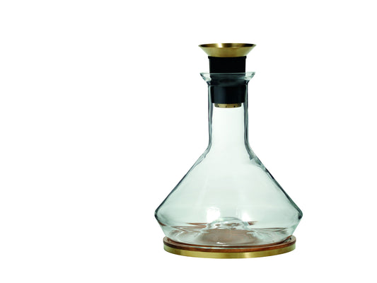 RBT Decanter with Wood Coaster and Micro-Perforated Aerator,Clear