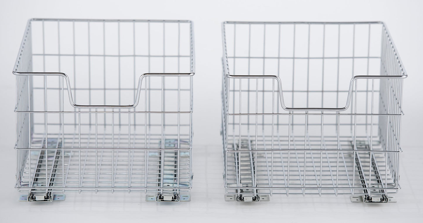 TRINITY Wire Basket w/Slides - Chrome (2-Pack)