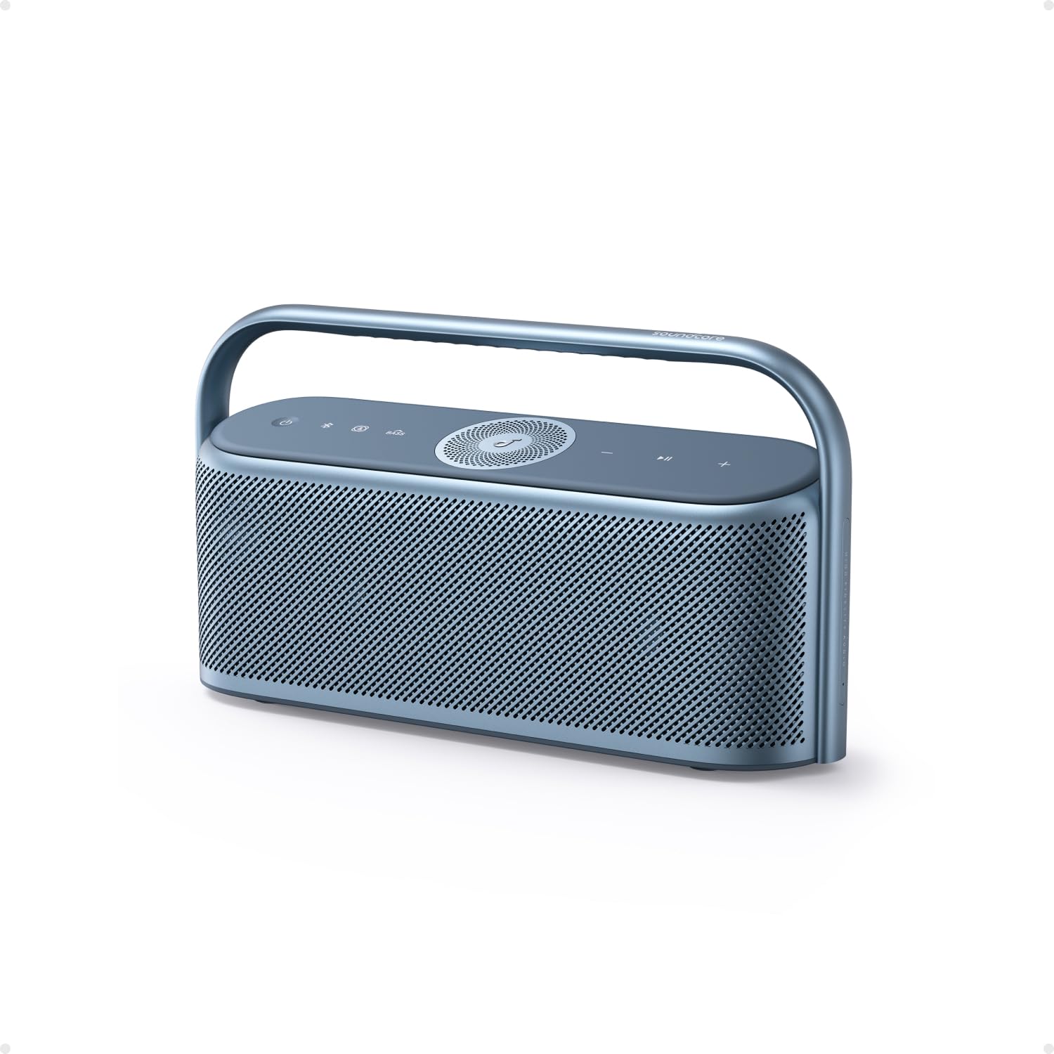 Soundcore Motion X600 Portable Bluetooth Speaker with Spatial Audio, 50W Sound, IPX7 Waterproof, Pro EQ, AUX-in, for Home, Office, Backyard and Bathroom Use (Blue)