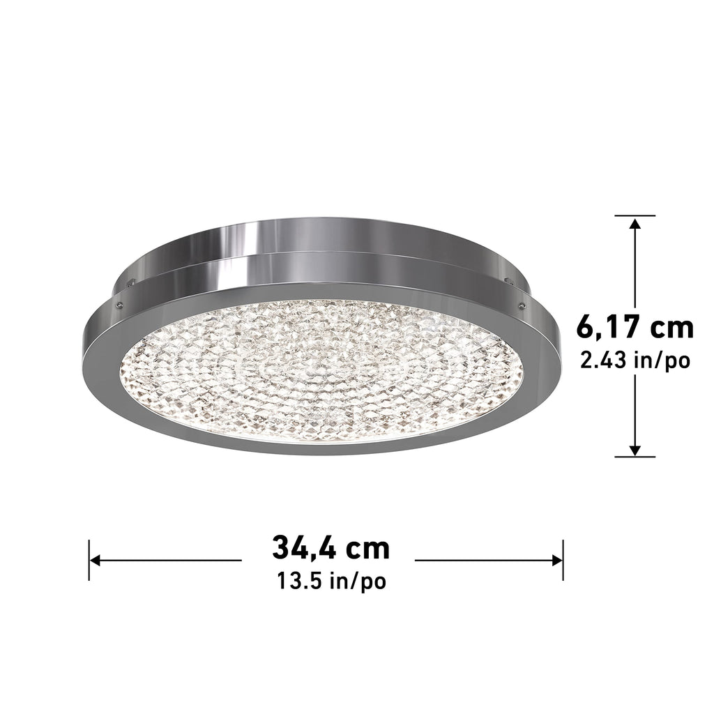 Artika Glam LED-Integrated Flushmount Ceiling Light, Chrome