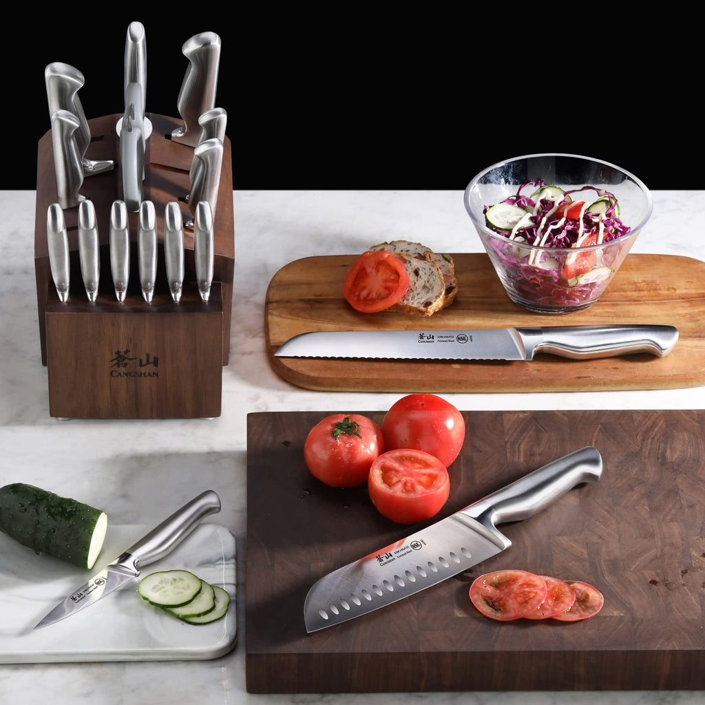 Cangshan Sanford Series 1027051 German Steel 17-Piece Knife Block Set
