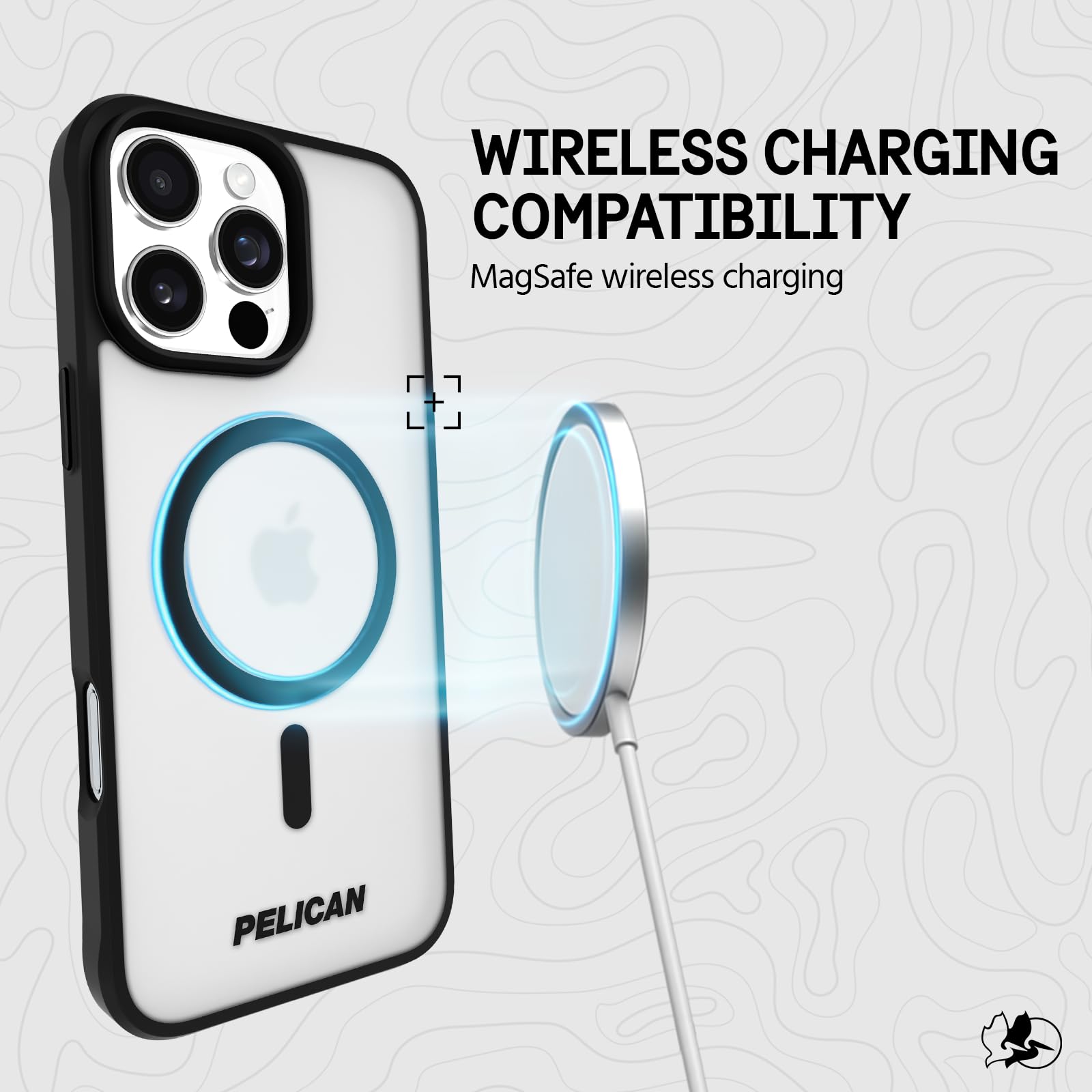 Pelican Ranger iPhone 16 Pro Max Case [Compatible with MagSafe] Rugged Magnetic Phone Case with 12ft Military-Grade Drop Protection - Heavy Duty Phone Cover for iPhone 16 Pro Max - Frosted Clear