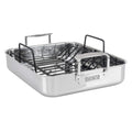 Viking 3-Ply Stainless Steel Roasting Pan with Non Stick Rack, 16 x 13 Inch Kitchen Cookware, Great for Turkey, Dishwasher and Oven Safe, Induction Ready, Silver