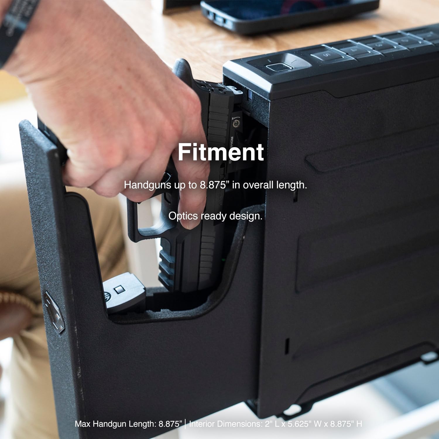 VAULTEK Slider Series Rugged Smart Handgun Safe Quick Auto-Open Sliding Door Pistol Safe with Biometric Scanner, Live Alerts, and Mounting Plate (Biometric + ViSN WiFi)