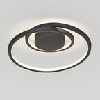 artika Salto 15W LED Modern Swirl Flush Mount Ceiling Light Fixture, Matte Black - Ideal for Bedroom, Hallway, Kitchen - 700 Lumens, 2700-3300-4500 Kelvin, No Bulb Required