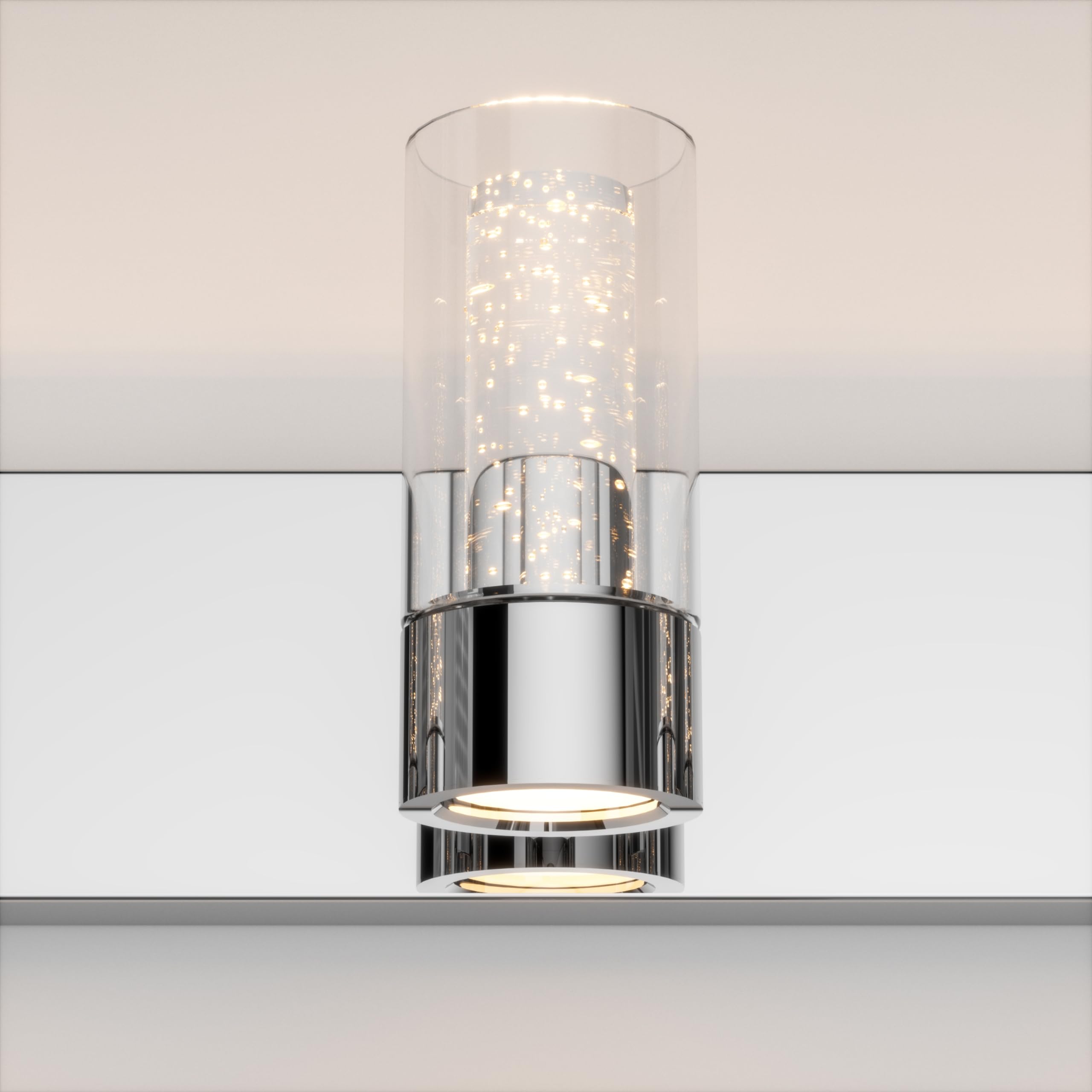 artika Essence 23W LED Modern Vanity Light Fixture, Chrome Finish with Bubble Glass and Glass Diffusers - Ideal for Bathroom Lighting - 1800 Lumens, 3000 Kelvin, No Bulb Required