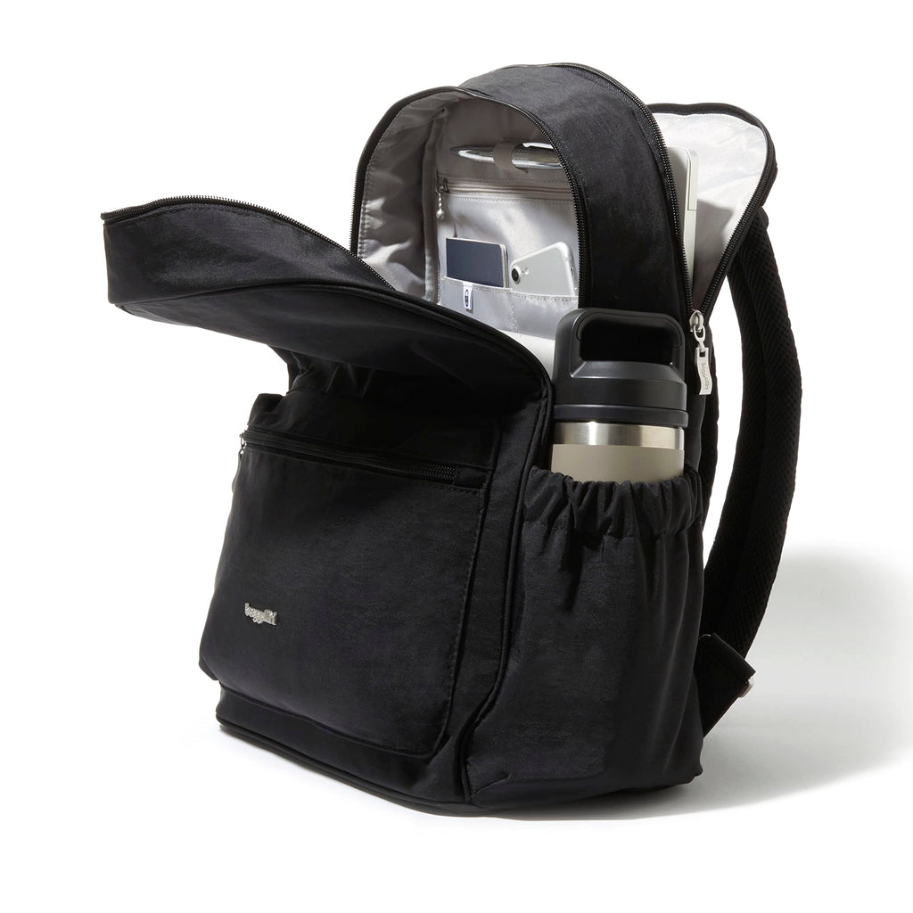 Baggallini On the Go Laptop Backpack - 16x12 Inch Travel Backpack with 16 Inch Laptop Sleeve - Lightweight Luggage Backpack
