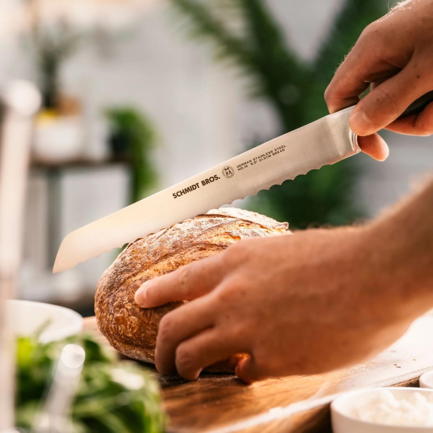 Schmidt Brothers - Heritage 7-Piece Kitcken Knife Set, High-Carbon German Stainless Steel Cutlery, and Clear Acrylic Magnetic Block Set