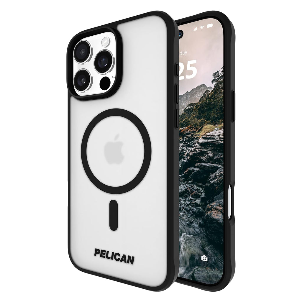 Pelican Ranger iPhone 16 Pro Max Case [Compatible with MagSafe] Rugged Magnetic Phone Case with 12ft Military-Grade Drop Protection - Heavy Duty Phone Cover for iPhone 16 Pro Max - Frosted Clear