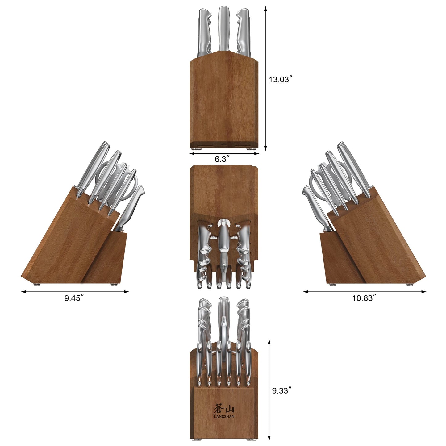 Cangshan Sanford Series 1027051 German Steel 17-Piece Knife Block Set