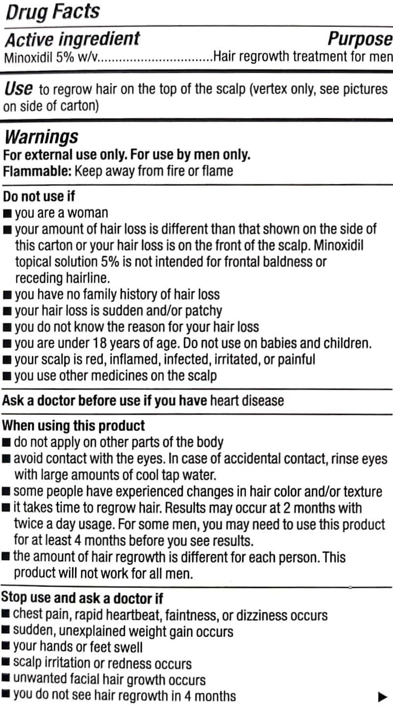 Kirkland Minoxidil 5% for Men, Topical Solution Extra Strength Hair Regrowth Treatment, 6 Months Supply, Total 12 Fl Oz, Dropper Applicator, Exclusive 2 MicroFiber Cleaning Cloths and Comb Included
