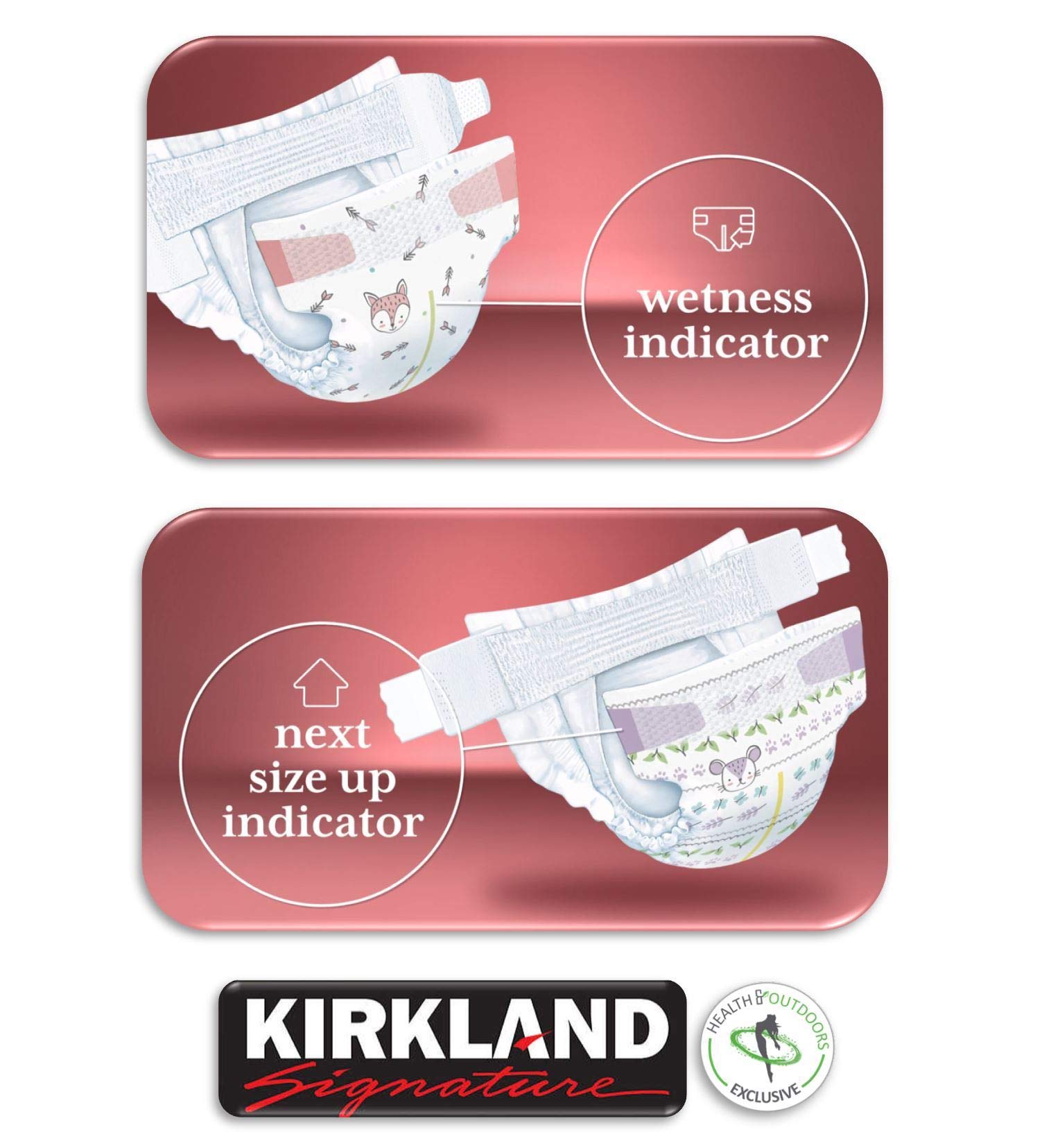Kirkland Signature Diapers Size 1 (Up to 14 Pounds) 192 Count W/Exclusive Health and Outdoors Wipes