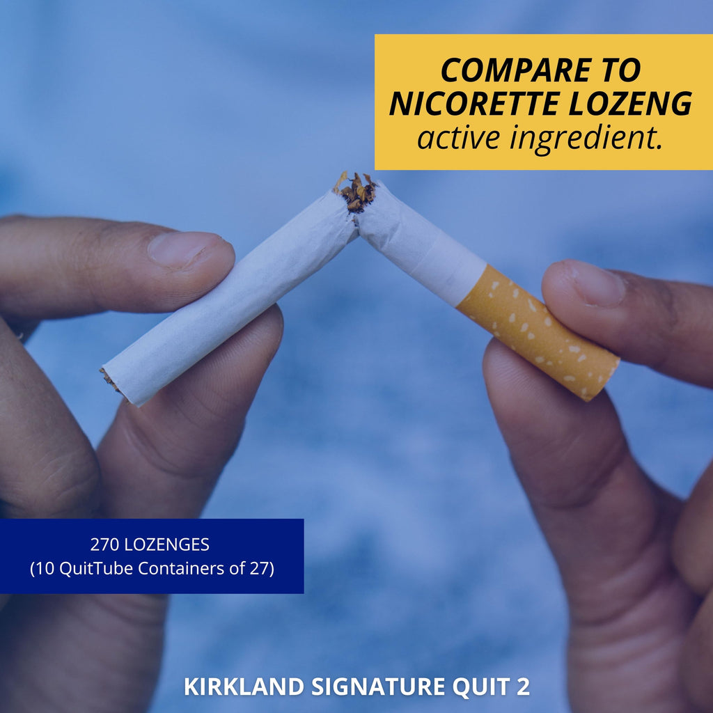 KIRKLAND Signature Quit 2 Nicotine Polacrilex Lozenges, Cherry Flavor, 270 Count
