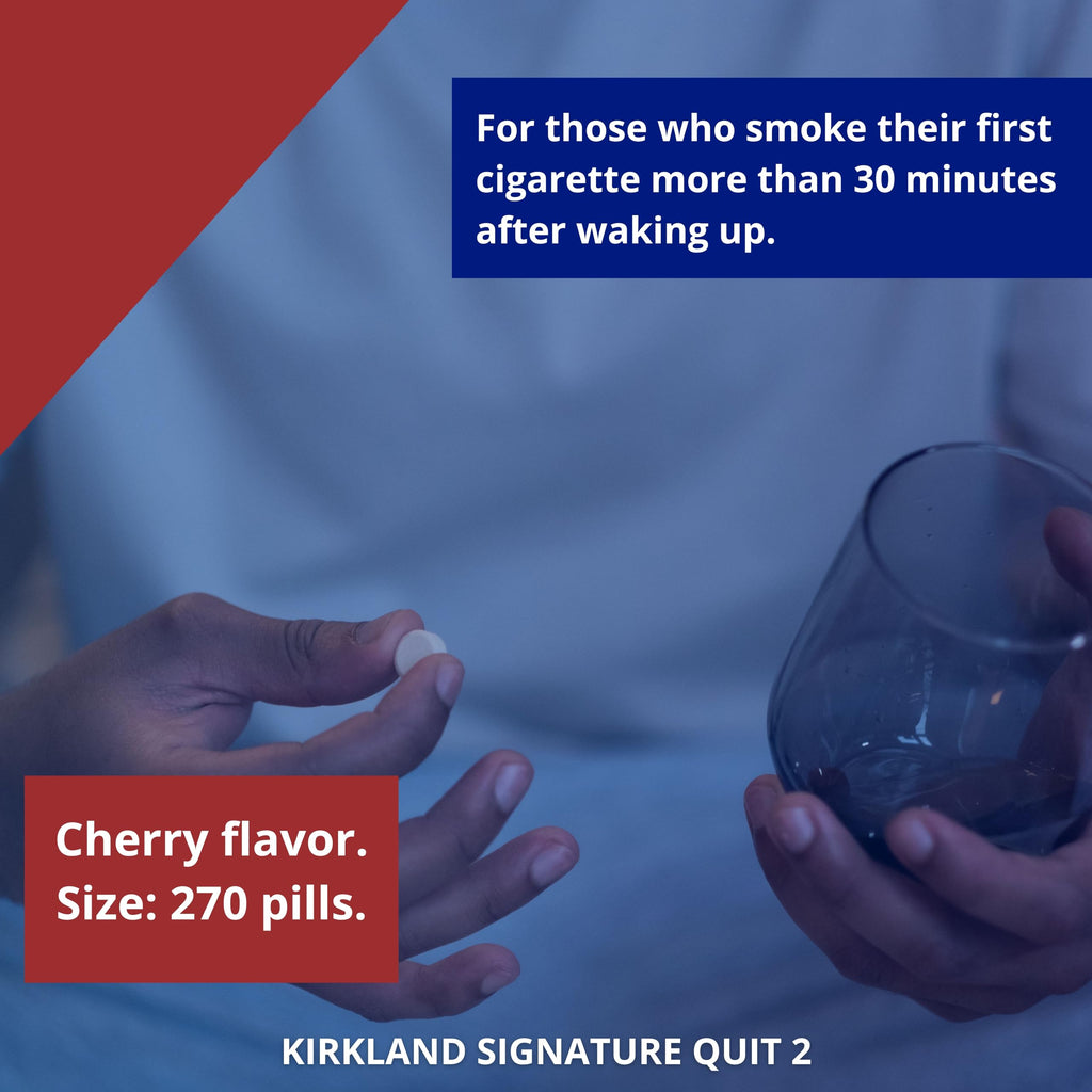 KIRKLAND Signature Quit 2 Nicotine Polacrilex Lozenges, Cherry Flavor, 270 Count