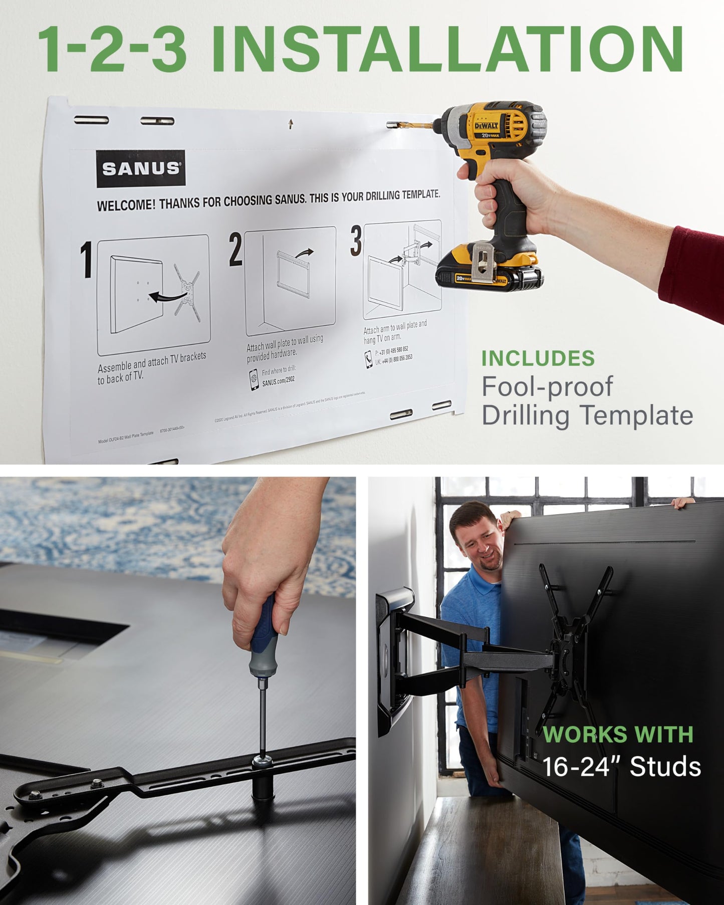 Sanus Full Motion TV Wall Mounts