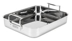Viking 3-Ply Stainless Steel Roasting Pan with Non Stick Rack, 16 x 13 Inch Kitchen Cookware, Great for Turkey, Dishwasher and Oven Safe, Induction Ready, Silver