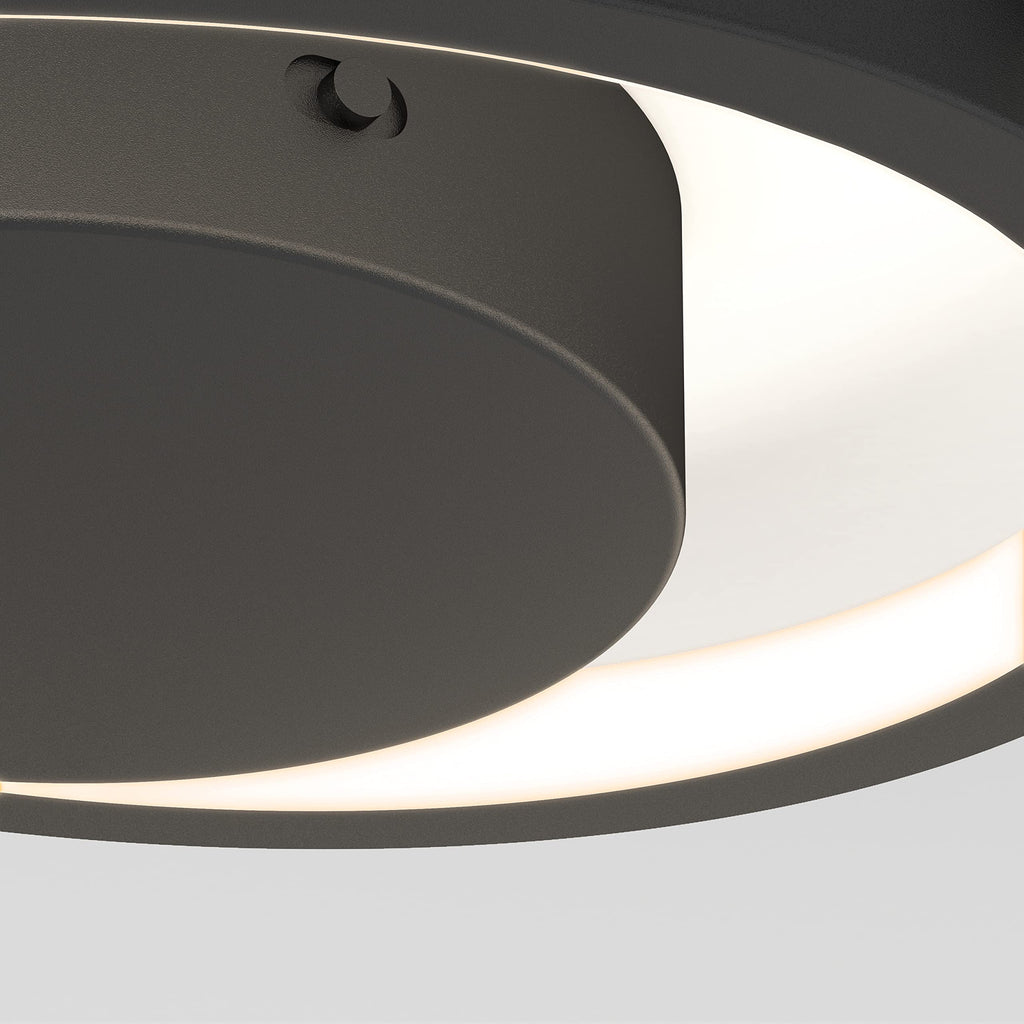 artika Salto 15W LED Modern Swirl Flush Mount Ceiling Light Fixture, Matte Black - Ideal for Bedroom, Hallway, Kitchen - 700 Lumens, 2700-3300-4500 Kelvin, No Bulb Required