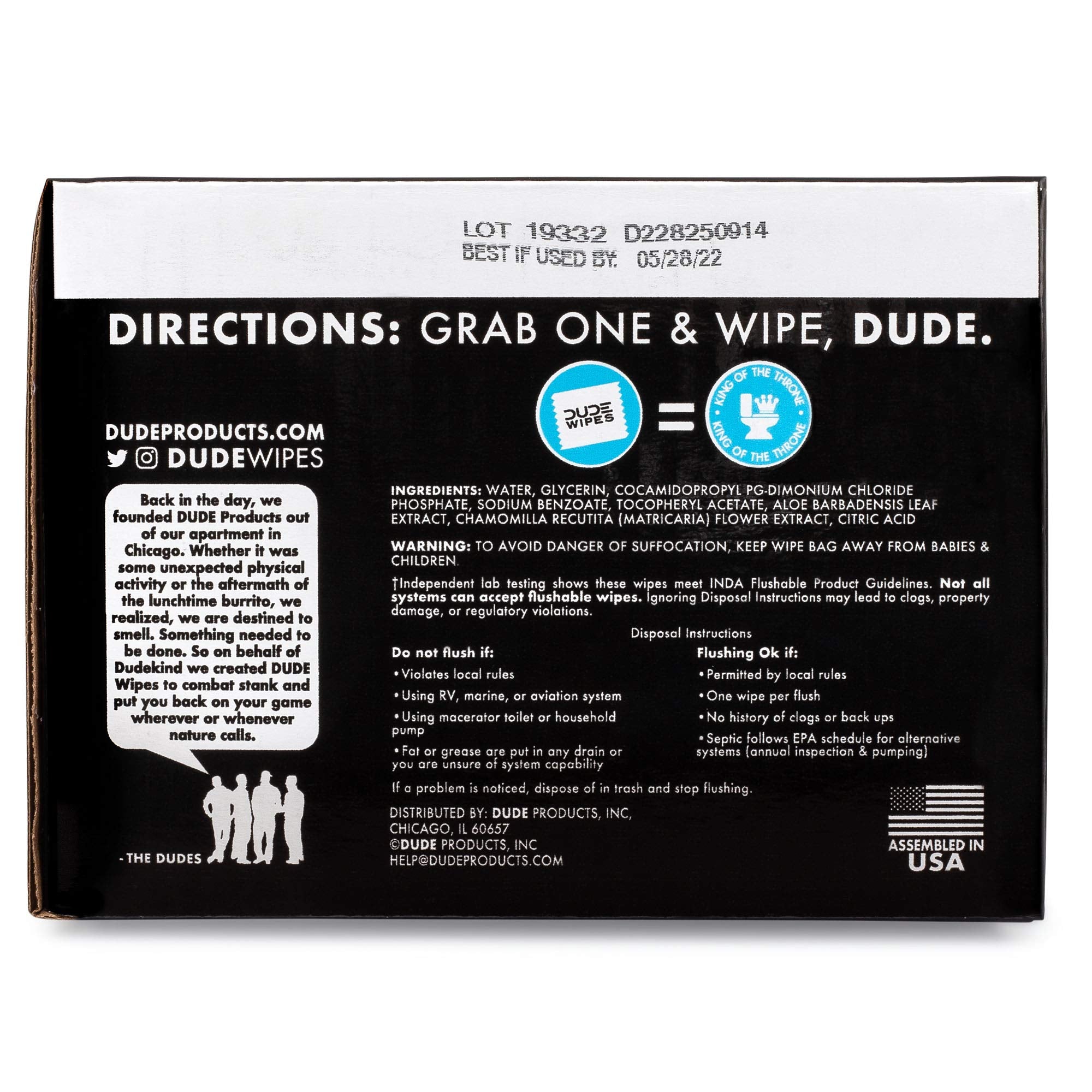 DUDE Wipes - Flushable Wipes - 8 Pack, 336 Count - Unscented Extra-Large Adult - Vitamin-E & Aloe - Septic and Sewer Safe