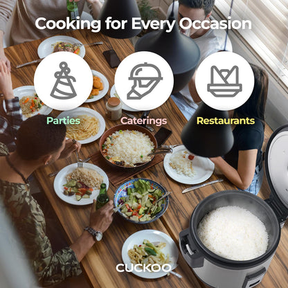 CUCKOO CR-3032 30-Cup (Cooked) / 60-Cup (Cooked) Large Capacity Commercial Rice Cooker & Warmer with Nonstick Inner Pot, Switch Press (Silver/Black)