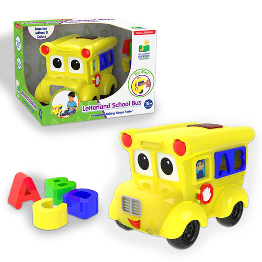 The Learning Journey: Early Learning - Letterland School Bus - Electronic Shape Matching Talking Shape Sorter - Baby Toddler Toys & Gifts for Boys & Girls Ages 18 Months - 4 Years - Award Winning Toy