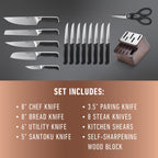 Calphalon® Premier™ SharpIN Knife Set with Sharpening Knife Block, 15 Piece, Carbon Steel