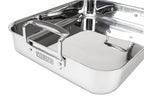 Viking 3-Ply Stainless Steel Roasting Pan with Non Stick Rack, 16 x 13 Inch Kitchen Cookware, Great for Turkey, Dishwasher and Oven Safe, Induction Ready, Silver
