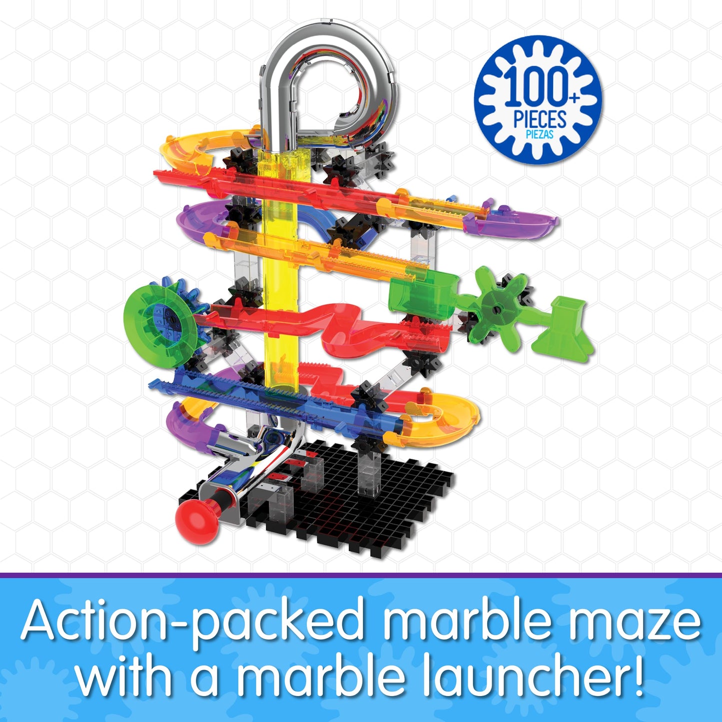 The Learning Journey - Techno Gears - Marble Mania - Hotshot 100+ Pieces - Marble Runs for Kids - STEM Toys for Boys & Girls Ages 6-12 Years - Award Winning Toys (567890)