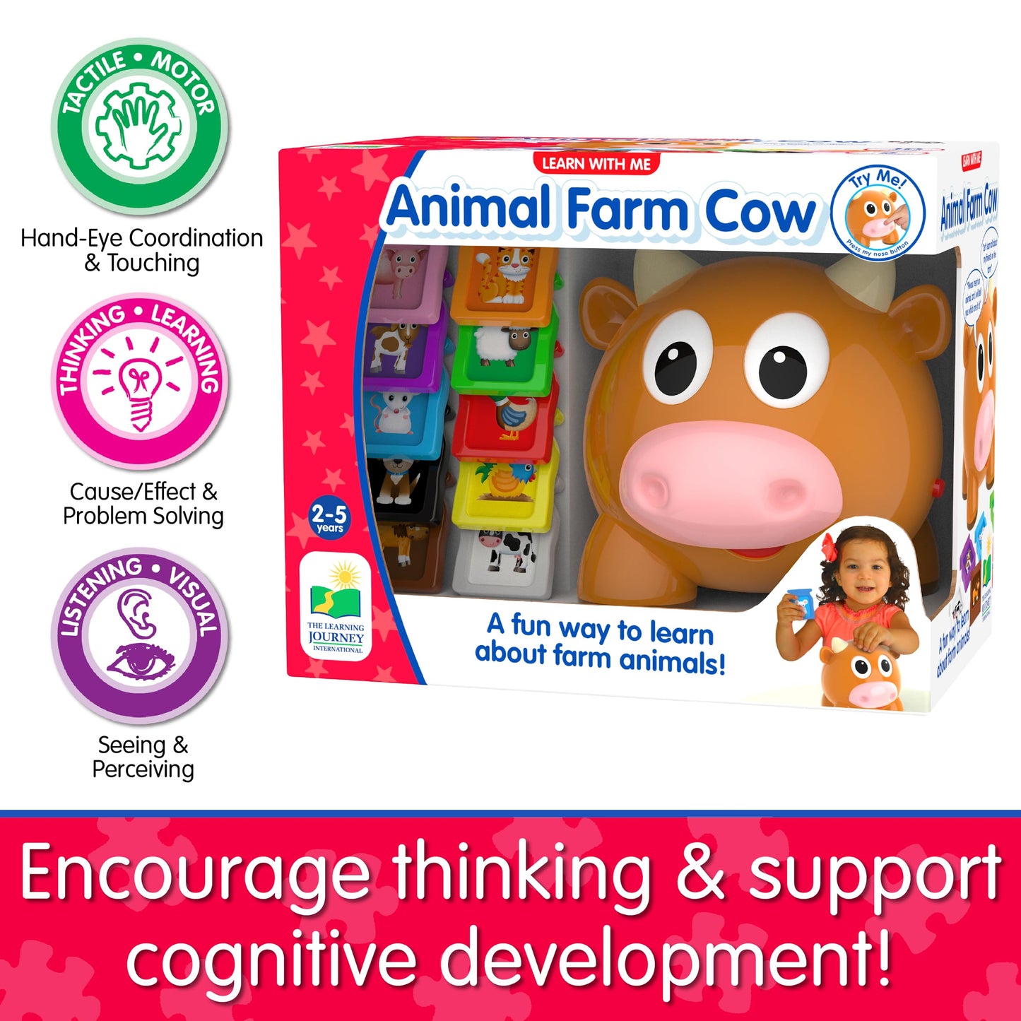 The Learning Journey: Learn with Me – Animal Farm – Teaching Toddler Educational Playset - Counting and Sorting - Preschool Learning Toys & Gifts for Boys & Girls Ages 2-5 Years