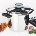 Viking Culinary 3-Ply Stainless Steel Pressure Cooker with Easy Clamp-Style Lock Lid, 8 Quart, Handwash Only, Works on All Cooktops including Induction