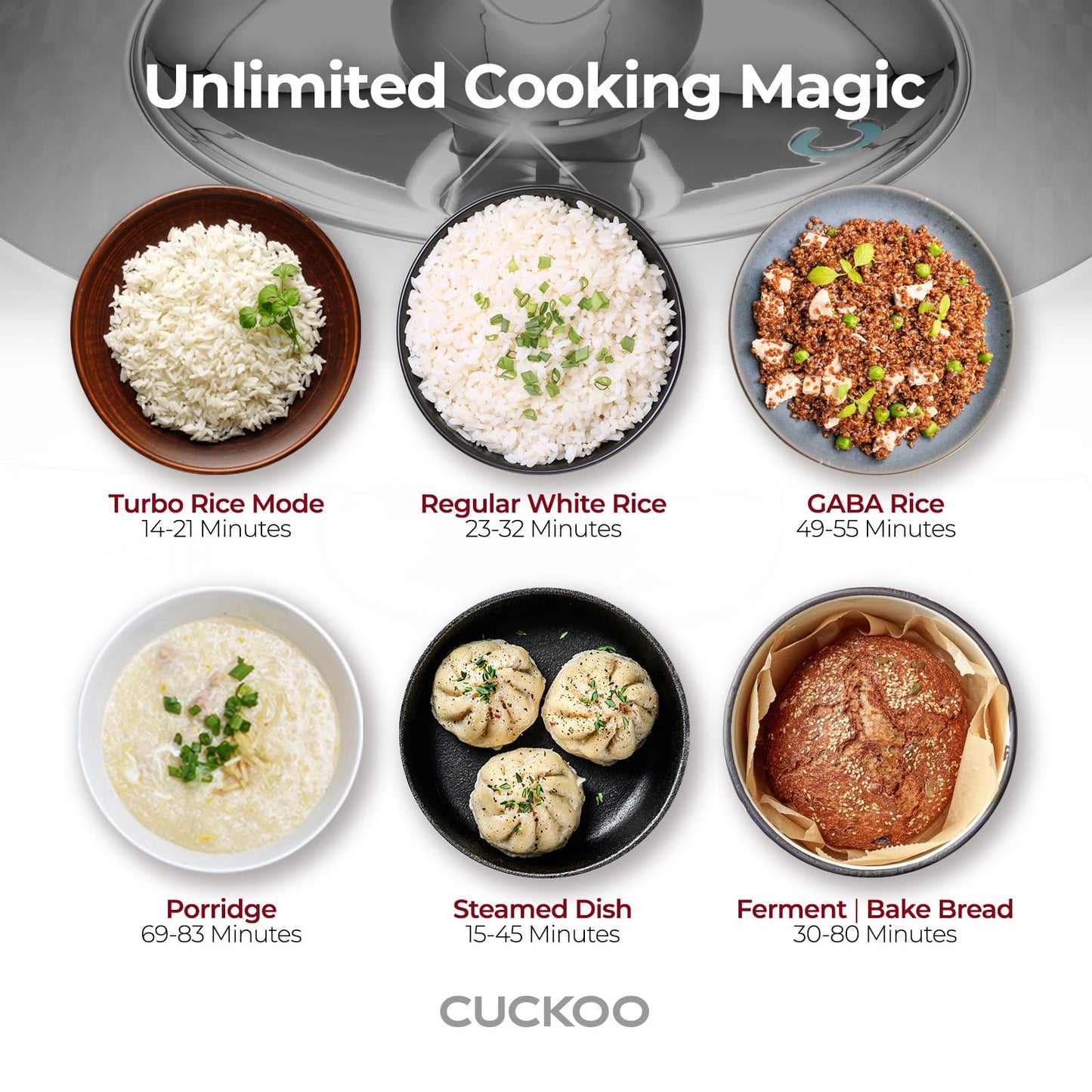 CUCKOO CRP-BHSS0609F | 6-Cup (Uncooked) Induction Heating Pressure Rice Cooker | 16 Menu Options, Stainless Steel Inner Pot, Made in Korea | White