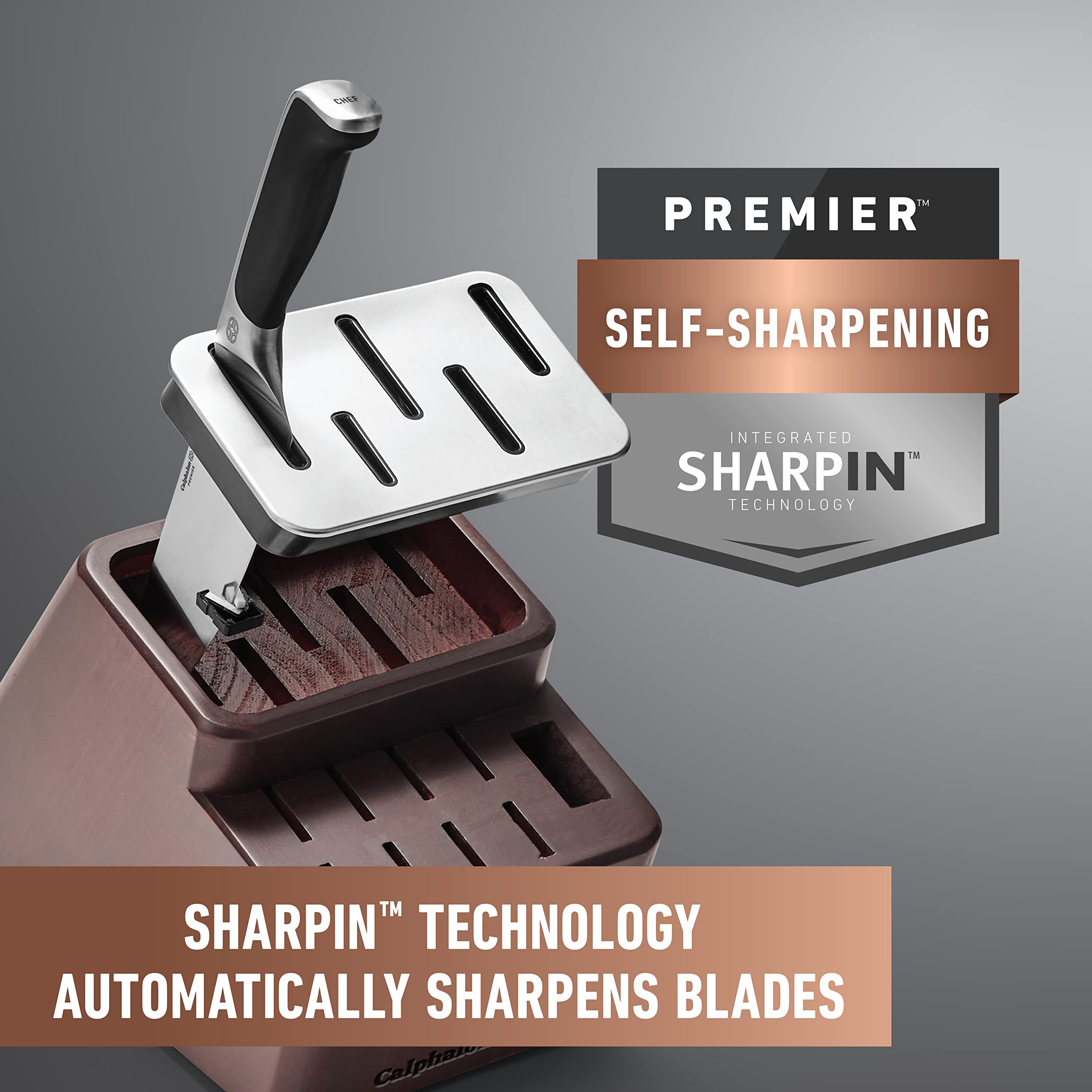 Calphalon® Premier™ SharpIN Knife Set with Sharpening Knife Block, 15 Piece, Carbon Steel