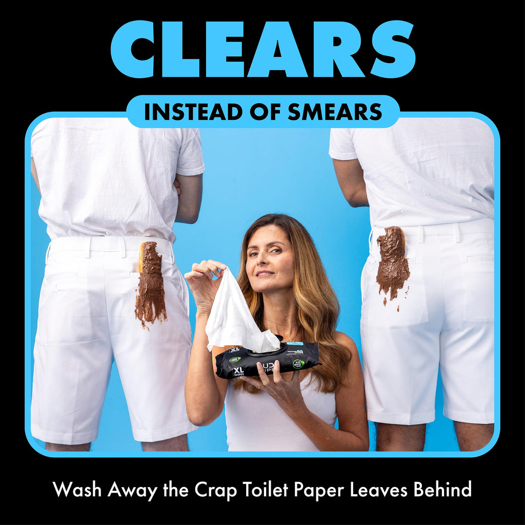 DUDE Wipes - Flushable Wipes - 8-Pack, 384 Count - Unscented + Mint Chill Travel Pack 1-Pack, 18-Count - Extra-Large - Vitamin-E & Aloe - Septic and Sewer Safe