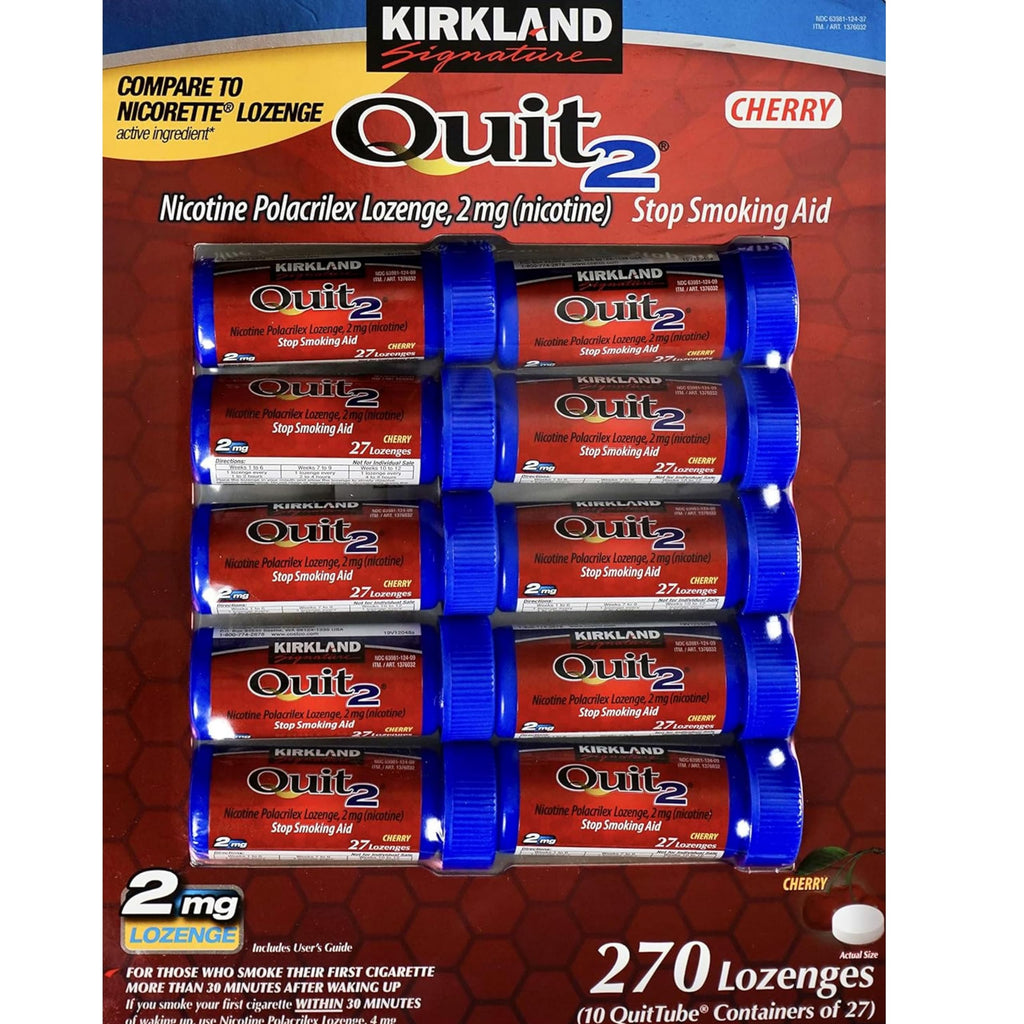 KIRKLAND Signature Quit 2 Nicotine Polacrilex Lozenges, Cherry Flavor, 270 Count