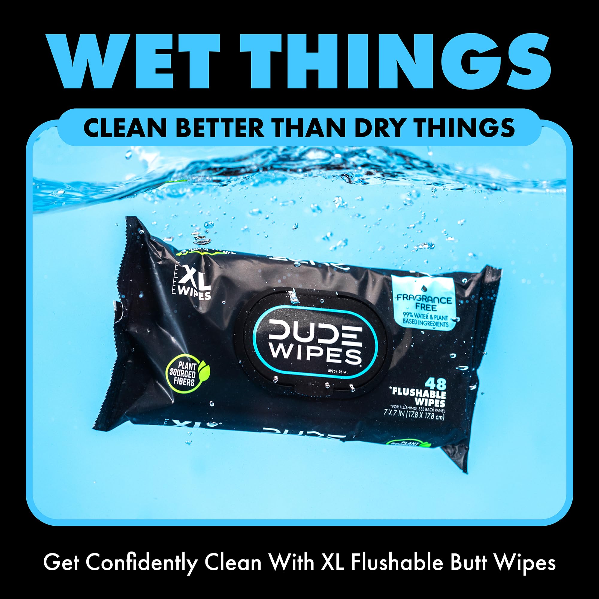 DUDE Wipes - Flushable Wipes - 8 Pack, 336 Count - Unscented Extra-Large Adult - Vitamin-E & Aloe - Septic and Sewer Safe
