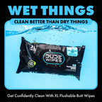 DUDE Wipes - Flushable Wipes - 8-Pack, 384 Count - Unscented + Mint Chill Travel Pack 1-Pack, 18-Count - Extra-Large - Vitamin-E & Aloe - Septic and Sewer Safe