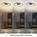 artika Salto 15W LED Modern Swirl Flush Mount Ceiling Light Fixture, Chrome - Ideal for Bedroom, Hallway, Kitchen - 1000 Lumens, 2700 Kelvin, No Bulb Required