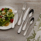 Mikasa, Lilah Flatware Service for 8, 45 Piece Set, 18/10 Stainless Steel, Silverware Set with Serving Utensils