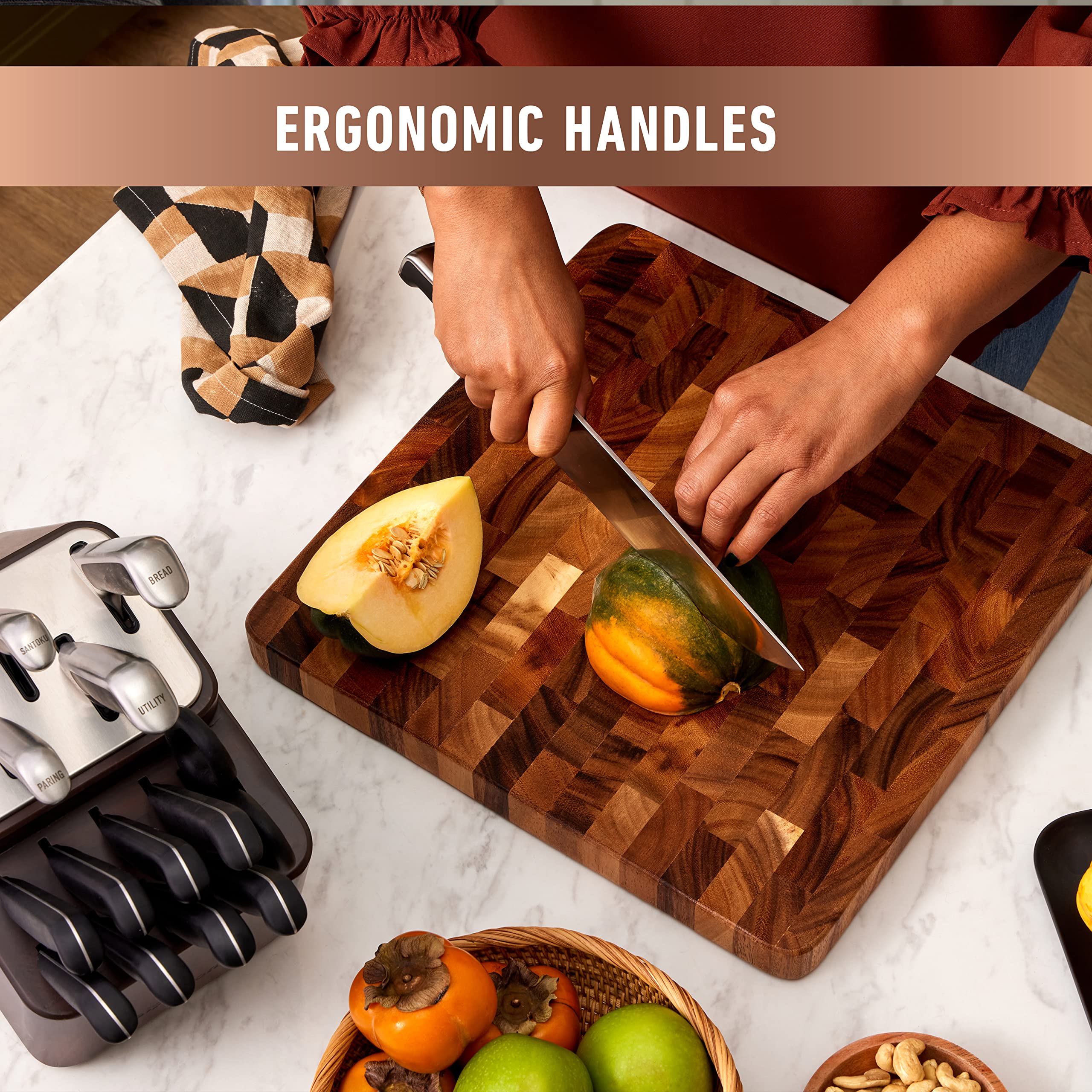 Calphalon® Premier™ SharpIN Knife Set with Sharpening Knife Block, 15 Piece, Carbon Steel