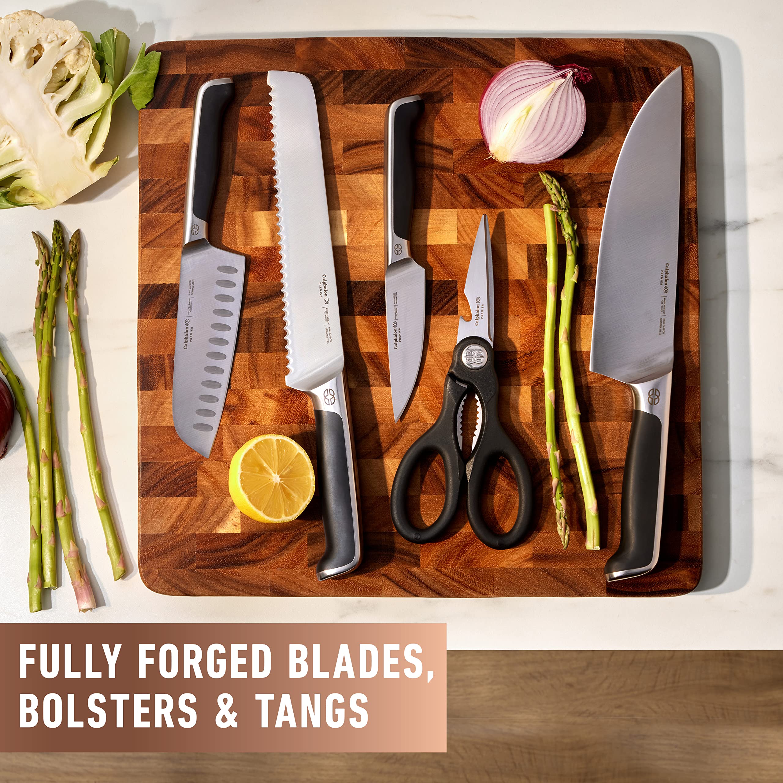 Calphalon® Premier™ SharpIN Knife Set with Sharpening Knife Block, 15 Piece, Carbon Steel