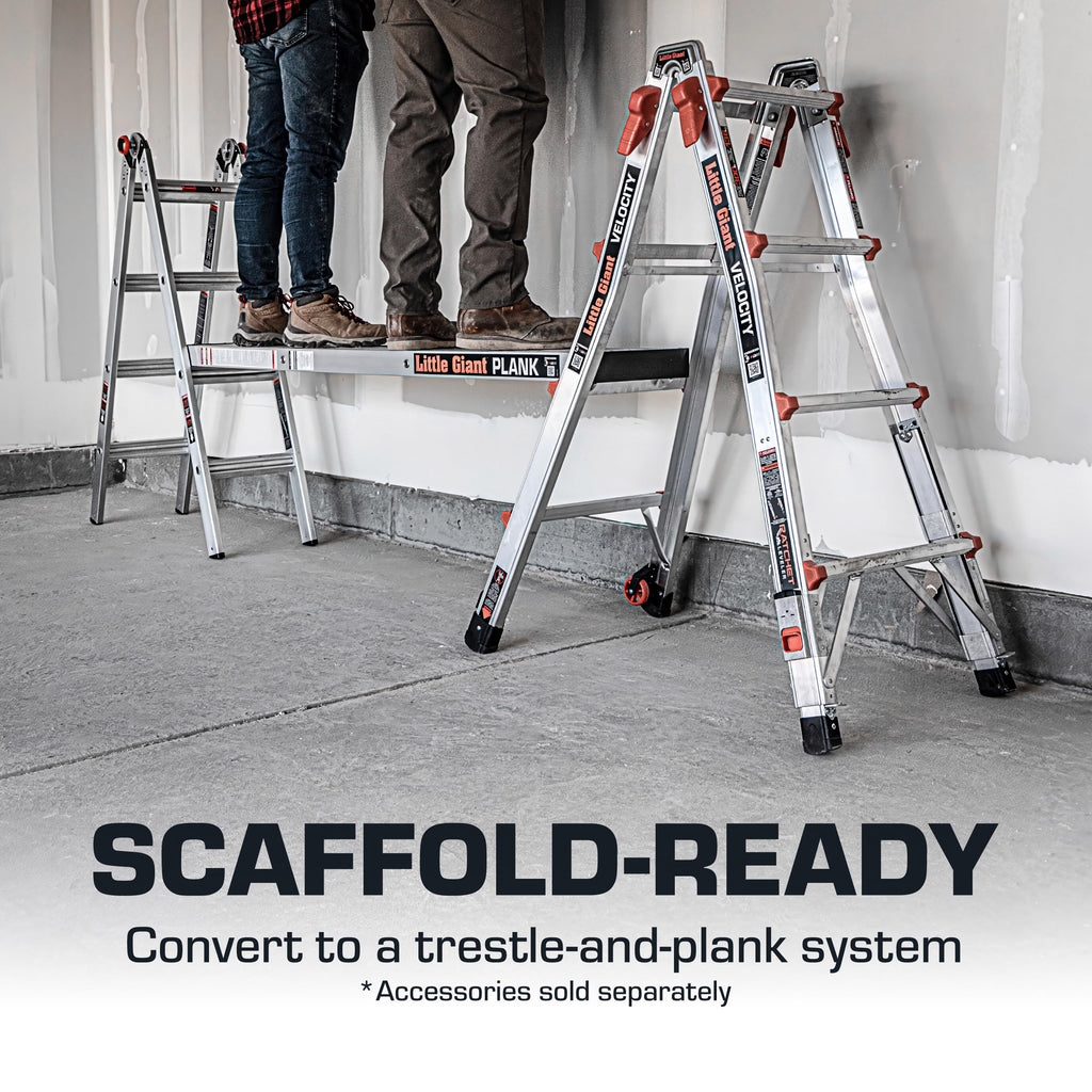 Little Giant Ladders, Velocity with Wheels, M17, 17 Ft, Multi-Position Ladder, Aluminum, Type 1A, 300 lbs Weight Rating, (15417-001)