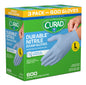 CURAD Nitrile Exam Gloves, Durable, Powder Free, Chemical Resistant, Large, 600 Count, Color May Vary