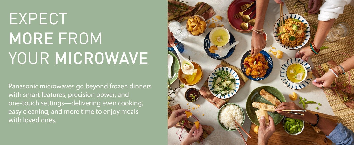 Panasonic Compact Microwave Oven with 1100 Watts of Cooking Power, Sensor Cooking, Quick 30sec and Popcorn Button, 1.3 cft